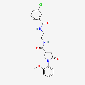 N-(2-{[(3-chlorophenyl)carbonyl]amino}ethyl)-1-(2-methoxyphenyl)-5-oxopyrrolidine-3-carboxamide