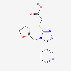 2-{[4-(furan-2-ylmethyl)-5-(pyridin-3-yl)-4H-1,2,4-triazol-3-yl]sulfanyl}acetic acid