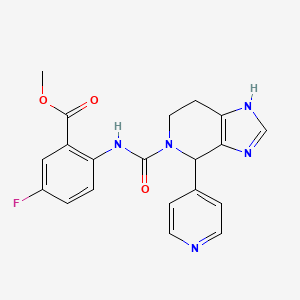 molecular formula C20H18FN5O3 B12152784 methyl 5-fluoro-2-({[4-(pyridin-4-yl)-1,4,6,7-tetrahydro-5H-imidazo[4,5-c]pyridin-5-yl]carbonyl}amino)benzoate 