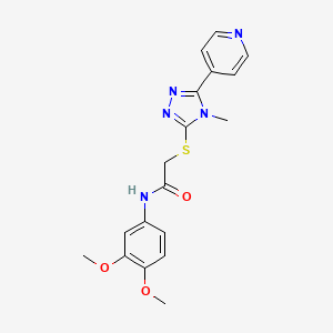 molecular formula C18H19N5O3S B12152809 N-(3,4-dimethoxyphenyl)-2-{[4-methyl-5-(pyridin-4-yl)-4H-1,2,4-triazol-3-yl]sulfanyl}acetamide 