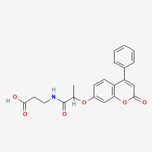 3-(2-((2-oxo-4-phenyl-2H-chromen-7-yl)oxy)propanamido)propanoic acid