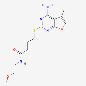 4-(4-amino-5,6-dimethylfuro[2,3-d]pyrimidin-2-yl)sulfanyl-N-(2-hydroxyethyl)butanamide