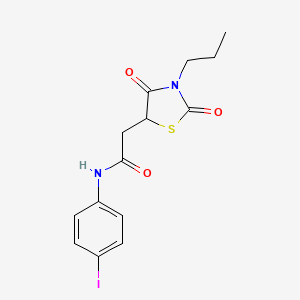 molecular formula C14H15IN2O3S B12152849 2-(2,4-dioxo-3-propyl-1,3-thiazolidin-5-yl)-N-(4-iodophenyl)acetamide 