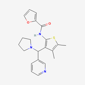 N-[4,5-dimethyl-3-[pyridin-3-yl(pyrrolidin-1-yl)methyl]thiophen-2-yl]furan-2-carboxamide