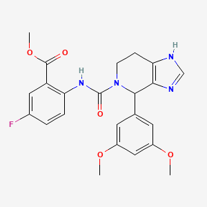 molecular formula C23H23FN4O5 B12152904 methyl 2-({[4-(3,5-dimethoxyphenyl)-1,4,6,7-tetrahydro-5H-imidazo[4,5-c]pyridin-5-yl]carbonyl}amino)-5-fluorobenzoate 