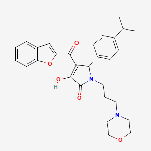 molecular formula C29H32N2O5 B12152929 4-(Benzo[d]furan-2-ylcarbonyl)-3-hydroxy-5-[4-(methylethyl)phenyl]-1-(3-morpho lin-4-ylpropyl)-3-pyrrolin-2-one 