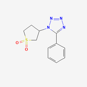 molecular formula C11H12N4O2S B12152966 3-(5-Phenyl-1,2,3,4-tetraazolyl)thiolane-1,1-dione 