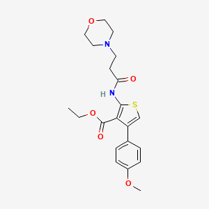 molecular formula C21H26N2O5S B12152981 Ethyl 4-(4-methoxyphenyl)-2-[3-(morpholin-4-yl)propanamido]thiophene-3-carboxylate 