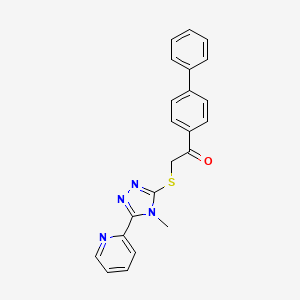 1-(biphenyl-4-yl)-2-{[4-methyl-5-(pyridin-2-yl)-4H-1,2,4-triazol-3-yl]sulfanyl}ethanone