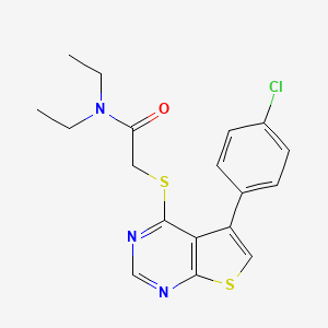 2-[5-(4-chlorophenyl)thiopheno[3,2-e]pyrimidin-4-ylthio]-N,N-diethylacetamide