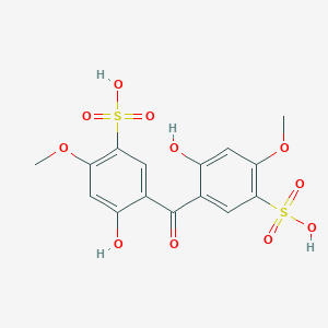 molecular formula C15H14O11S2 B121530 2,2'-二羟基-4,4'-二甲氧基二苯甲酮-5,5'-二磺酸 CAS No. 143982-77-8