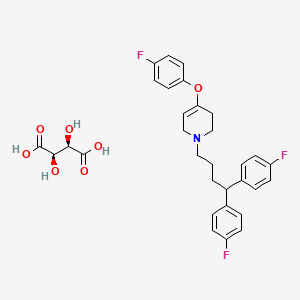 B1215303 1-(4,4-Bis(4-fluorophenyl)butyl)-4-(4-fluorophenoxy)-1,2,3,6-tetrahydropyridine CAS No. 69768-54-3