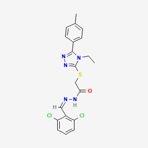 N'-[(Z)-(2,6-dichlorophenyl)methylidene]-2-{[4-ethyl-5-(4-methylphenyl)-4H-1,2,4-triazol-3-yl]sulfanyl}acetohydrazide