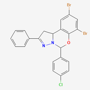 molecular formula C22H15Br2ClN2O B12153053 7,9-Dibromo-5-(4-chlorophenyl)-2-phenyl-1,10b-dihydropyrazolo[1,5-c][1,3]benzoxazine 