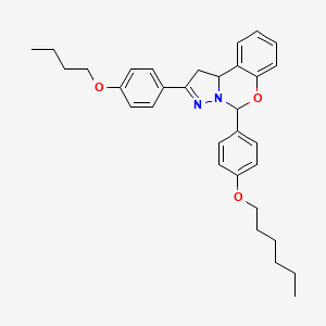 2-(4-Butoxyphenyl)-5-[4-(hexyloxy)phenyl]-1,10b-dihydropyrazolo[1,5-c][1,3]benzoxazine