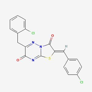 (2Z)-6-(2-chlorobenzyl)-2-(4-chlorobenzylidene)-7H-[1,3]thiazolo[3,2-b][1,2,4]triazine-3,7(2H)-dione