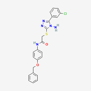 molecular formula C23H20ClN5O2S B12153147 2-[4-amino-5-(3-chlorophenyl)(1,2,4-triazol-3-ylthio)]-N-[4-(phenylmethoxy)phe nyl]acetamide 