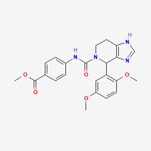 molecular formula C23H24N4O5 B12153185 methyl 4-(4-(2,5-dimethoxyphenyl)-4,5,6,7-tetrahydro-3H-imidazo[4,5-c]pyridine-5-carboxamido)benzoate 