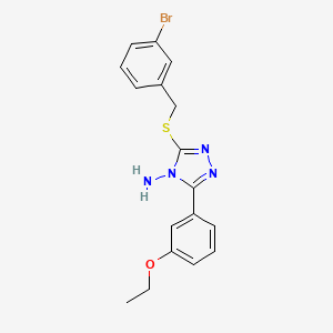 molecular formula C17H17BrN4OS B12153192 3-[(3-Bromophenyl)methylthio]-5-(3-ethoxyphenyl)-1,2,4-triazole-4-ylamine 