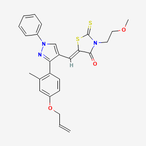 (5Z)-3-(2-methoxyethyl)-5-({3-[2-methyl-4-(prop-2-en-1-yloxy)phenyl]-1-phenyl-1H-pyrazol-4-yl}methylidene)-2-thioxo-1,3-thiazolidin-4-one