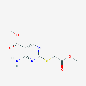 molecular formula C10H13N3O4S B12153245 Methyl 2-[4-amino-5-(ethoxycarbonyl)pyrimidin-2-ylthio]acetate 