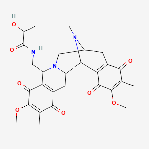 B1215329 21-Decyano-25-dihydrosaframycin A CAS No. 81853-83-0