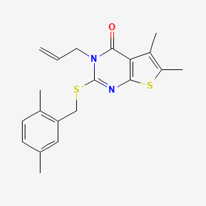 2-[(2,5-dimethylbenzyl)sulfanyl]-5,6-dimethyl-3-(prop-2-en-1-yl)thieno[2,3-d]pyrimidin-4(3H)-one