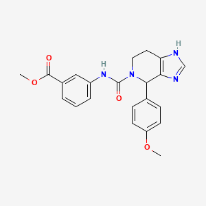 molecular formula C22H22N4O4 B12153317 methyl 3-(4-(4-methoxyphenyl)-4,5,6,7-tetrahydro-3H-imidazo[4,5-c]pyridine-5-carboxamido)benzoate 