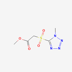molecular formula C5H8N4O4S B1215332 Methyl (1-methyl-5-tetrazolyl)sulfonylacetate CAS No. 39354-97-7