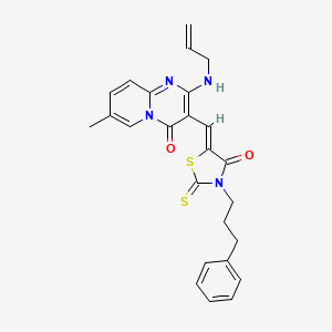 7-methyl-3-{(Z)-[4-oxo-3-(3-phenylpropyl)-2-thioxo-1,3-thiazolidin-5-ylidene]methyl}-2-(prop-2-en-1-ylamino)-4H-pyrido[1,2-a]pyrimidin-4-one