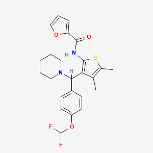 N-(3-{[4-(difluoromethoxy)phenyl](piperidin-1-yl)methyl}-4,5-dimethylthiophen-2-yl)furan-2-carboxamide