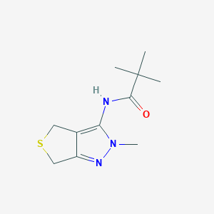 molecular formula C11H17N3OS B12153364 2,2-dimethyl-N-(2-methyl-2,6-dihydro-4H-thieno[3,4-c]pyrazol-3-yl)propanamide 