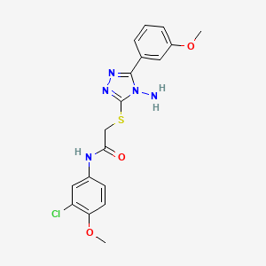 2-[4-amino-5-(3-methoxyphenyl)(1,2,4-triazol-3-ylthio)]-N-(3-chloro-4-methoxyp henyl)acetamide