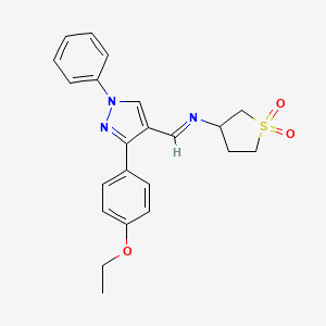 N-{(E)-[3-(4-ethoxyphenyl)-1-phenyl-1H-pyrazol-4-yl]methylidene}tetrahydrothiophen-3-amine 1,1-dioxide