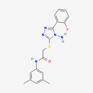 molecular formula C18H18FN5OS B12153419 2-[4-amino-5-(2-fluorophenyl)(1,2,4-triazol-3-ylthio)]-N-(3,5-dimethylphenyl)a cetamide 