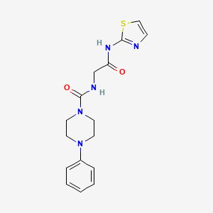 N-[2-oxo-2-(1,3-thiazol-2-ylamino)ethyl]-4-phenylpiperazine-1-carboxamide