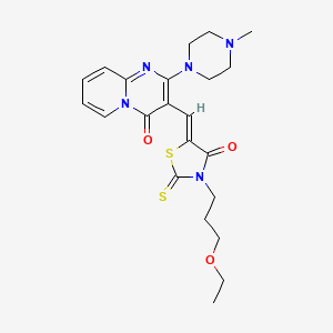 molecular formula C22H27N5O3S2 B12153547 3-{(Z)-[3-(3-ethoxypropyl)-4-oxo-2-thioxo-1,3-thiazolidin-5-ylidene]methyl}-2-(4-methylpiperazin-1-yl)-4H-pyrido[1,2-a]pyrimidin-4-one 