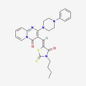 molecular formula C26H27N5O2S2 B12153553 3-[(Z)-(3-butyl-4-oxo-2-thioxo-1,3-thiazolidin-5-ylidene)methyl]-2-(4-phenylpiperazin-1-yl)-4H-pyrido[1,2-a]pyrimidin-4-one 