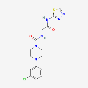 4-(3-chlorophenyl)-N-{2-oxo-2-[(2Z)-1,3,4-thiadiazol-2(3H)-ylideneamino]ethyl}piperazine-1-carboxamide