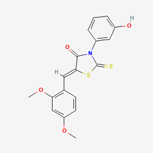 (5Z)-5-(2,4-dimethoxybenzylidene)-3-(3-hydroxyphenyl)-2-thioxo-1,3-thiazolidin-4-one