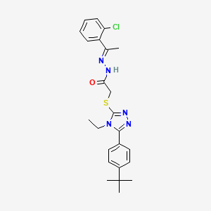 2-{[5-(4-tert-butylphenyl)-4-ethyl-4H-1,2,4-triazol-3-yl]sulfanyl}-N'-[(1E)-1-(2-chlorophenyl)ethylidene]acetohydrazide