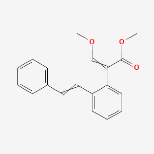molecular formula C19H18O3 B1215362 Methyl 2-[2-(2-phenylethenyl)phenyl]-3-methoxyacrylate 