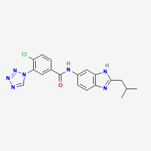 4-chloro-N-[2-(2-methylpropyl)-1H-benzimidazol-6-yl]-3-(1H-tetrazol-1-yl)benzamide