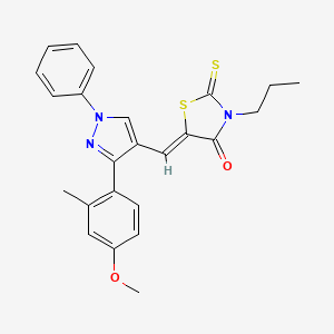 (5Z)-5-{[3-(4-methoxy-2-methylphenyl)-1-phenyl-1H-pyrazol-4-yl]methylidene}-3-propyl-2-thioxo-1,3-thiazolidin-4-one