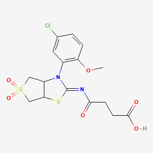 4-{[(2Z)-3-(5-chloro-2-methoxyphenyl)-5,5-dioxidotetrahydrothieno[3,4-d][1,3]thiazol-2(3H)-ylidene]amino}-4-oxobutanoic acid