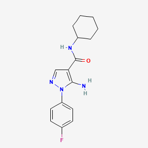 molecular formula C16H19FN4O B12153816 5-amino-N-cyclohexyl-1-(4-fluorophenyl)-1H-pyrazole-4-carboxamide 