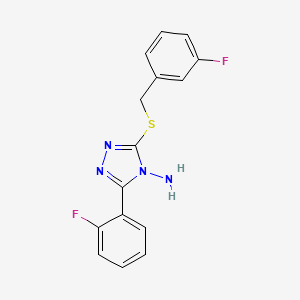 3-(2-Fluorophenyl)-5-[(3-fluorophenyl)methylthio]-1,2,4-triazole-4-ylamine