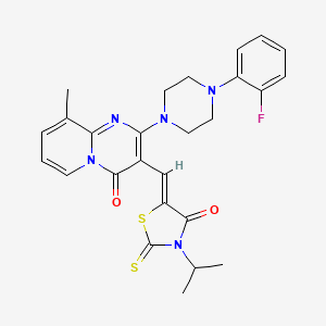 2-[4-(2-fluorophenyl)piperazin-1-yl]-9-methyl-3-{(Z)-[4-oxo-3-(propan-2-yl)-2-thioxo-1,3-thiazolidin-5-ylidene]methyl}-4H-pyrido[1,2-a]pyrimidin-4-one