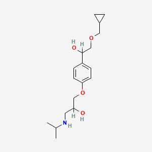 molecular formula C18H29NO4 B1215386 1-(4-(2-(环丙基甲氧基)-1-羟乙基)苯氧基)-3-(异丙氨基)丙烷-2-醇 CAS No. 87549-35-7