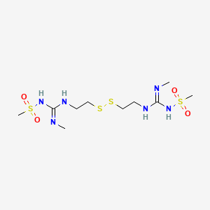 molecular formula C10H24N6O4S4 B1215388 N',N'''-Dimesyl-N,N''-dimethyl-5,6-dithia-2,9-diazadecanediamidine CAS No. 90060-06-3